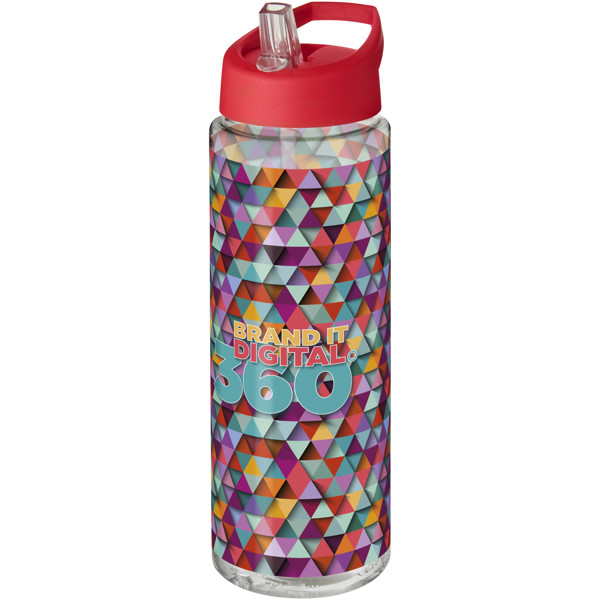 H2O Vibe 850 ml sportovní lahev s víčkem s hubičkou - Průhledná / Červená s efektem námrazy