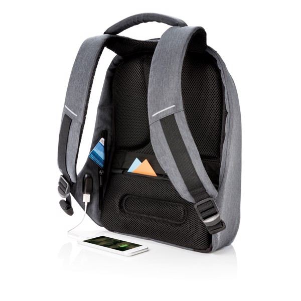 Bobby Compact anti-theft backpack - Green / Grey