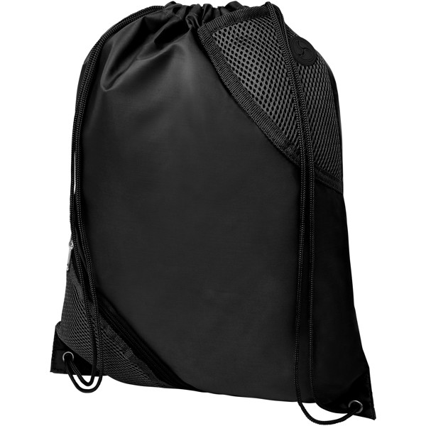 Mochila de cuerdas con bolsillo doble "Oriole" - Negro intenso