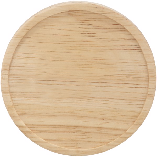 Hearth 400 ml ceramic mug with wooden coaster - Black / White