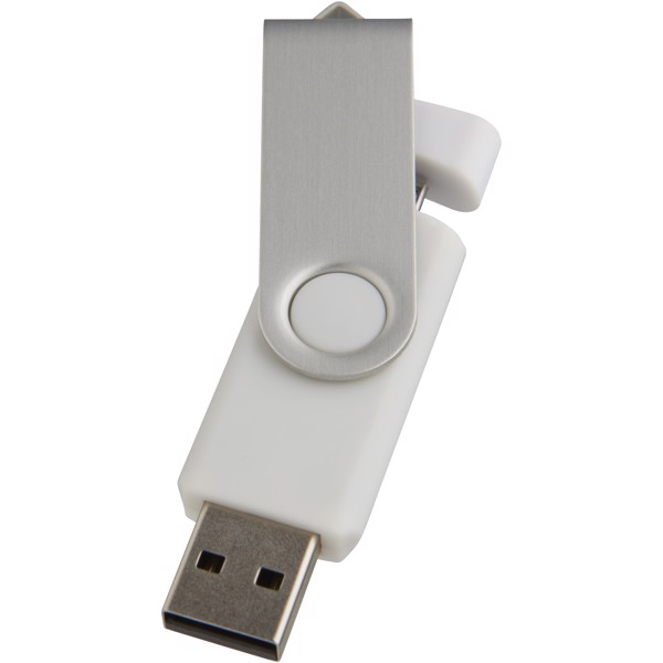 Memoria USB 'ON-THE-GO' Giratoria - Blanco / 1GB