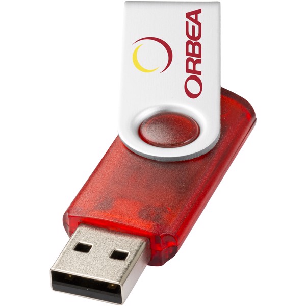 USB disk Rotate-translucent, 2 GB - Červená s efektem námrazy