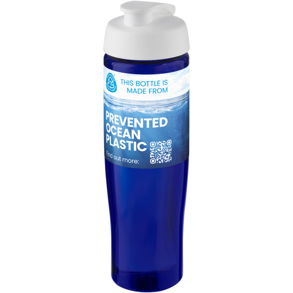 H2O Active® Eco Tempo 700 ml flip lid sport bottle - White / Blue