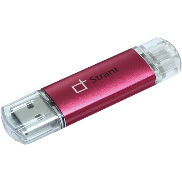 Rotační kovové USB OTG - Červená s efektem námrazy / 1GB