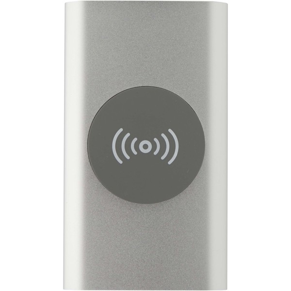 Juice 4000 mAh Type-C recycled aluminium wireless power bank - Silver