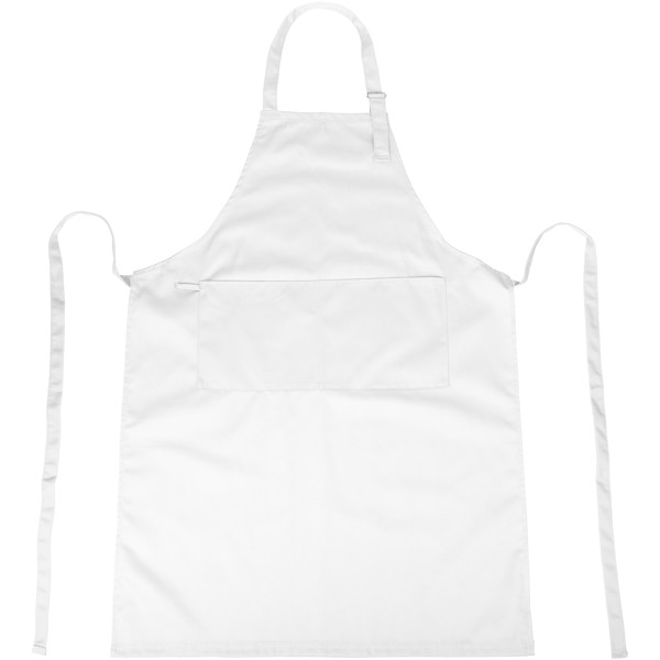 Zora apron with adjustable neck strap - White