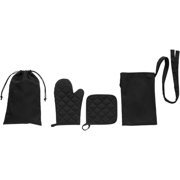 Čtyřdílná kuchyňská sada Dila - Černá