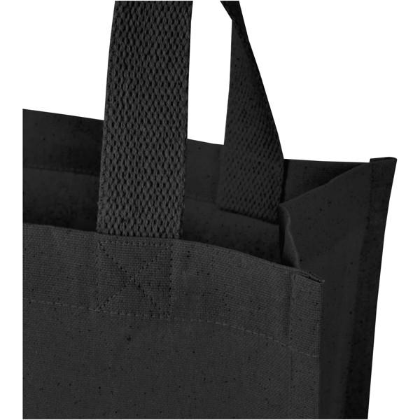 Odessa 220 g/m² GRS recycled cotton mini gusset tote bag 9L - Black