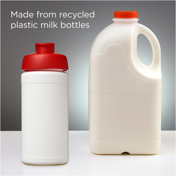 Baseline 500 ml recycled sport bottle with flip lid - White / Red