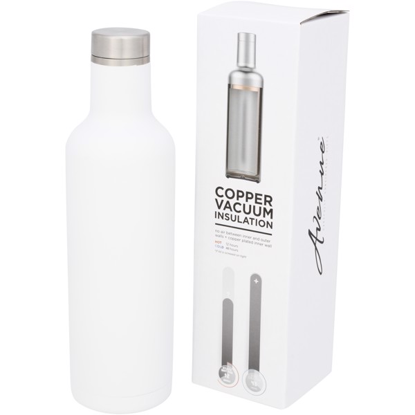Pinto 750 ml copper vacuum insulated bottle - White