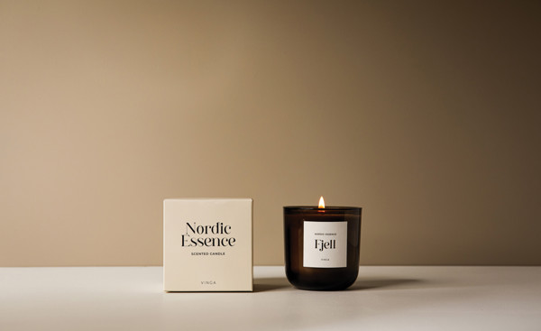 Nordic essence scented candle small - Off White / Dark Brown