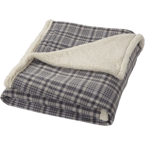 Joan sherpa plaid blanket - Grey