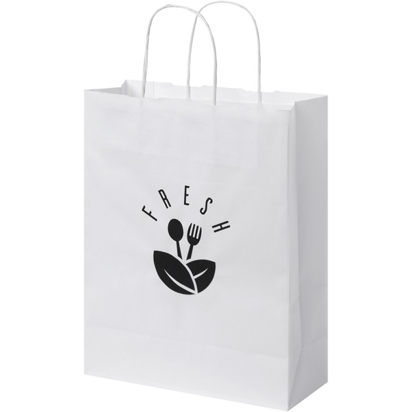 Kraft 80 g/m2 paper bag with twisted handles - 25 x 11 x 32 cm - White