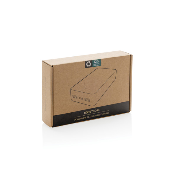 Boostcore RCS recycled plastic powerbank 20.000mAh USB C