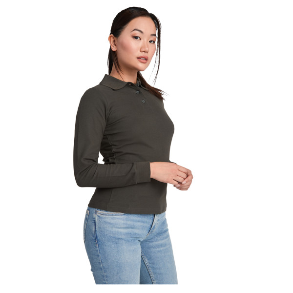 Estrella long sleeve women's polo - Garnet / S