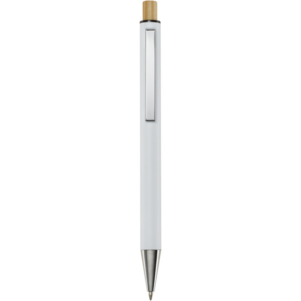 Cyrus recycled aluminium ballpoint pen (black ink) - White
