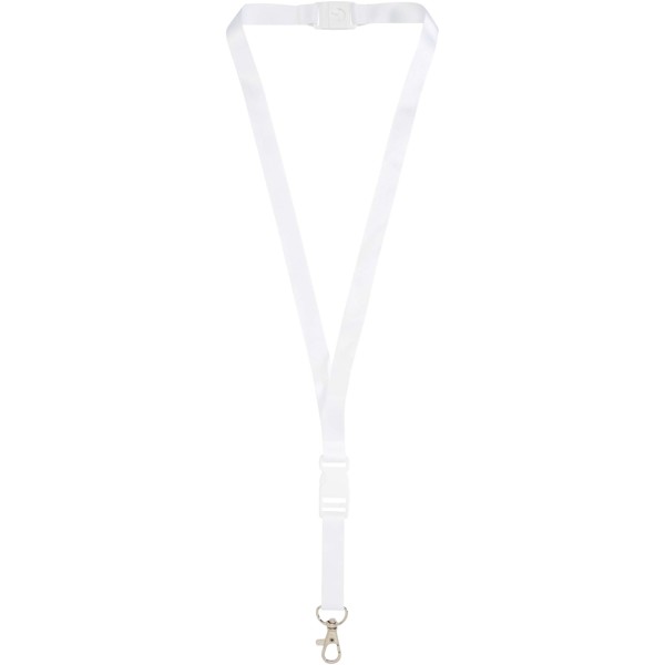 Balta sublimation lanyard with safety breakaway and buckle - White / White / 25mm