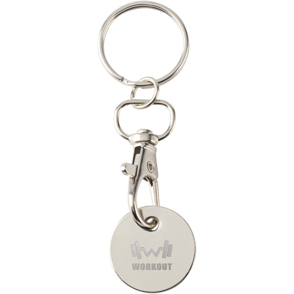 Rory keyring with trolley coin - White