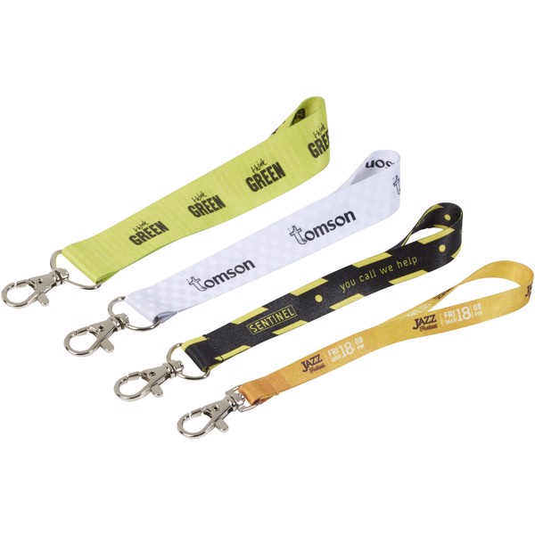Mini celofarebná lanyard - Bílá / 25mm