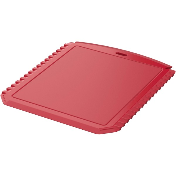 Thrym rectangular recycled plastic ice scraper - Red
