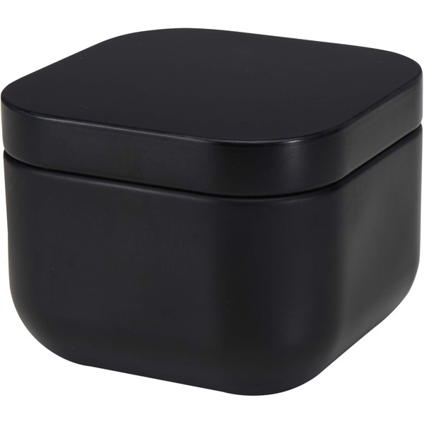 Tindra square tin candle with vanilla aroma - Solid Black