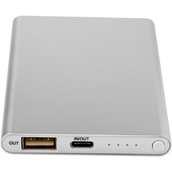 Pep 4000 mAh Type-C recycled aluminium power bank - Silver