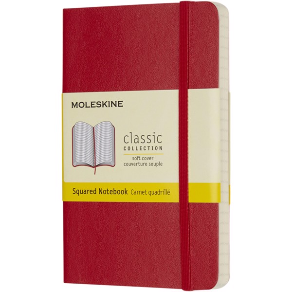 Classic PK soft cover notebook - squared - Scarlet red