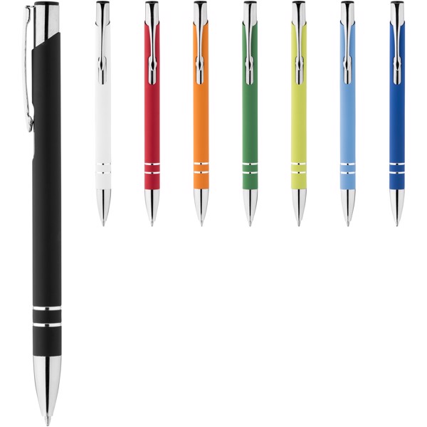 Corky ballpoint pen with rubber-coated exterior - White