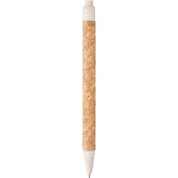 Midar cork and wheat straw ballpoint pen (black ink) - Natural / Cream