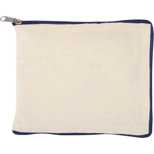 Sierra 140 g/m² GRS recycled foldable cotton tote bag 7L - Natural / Navy