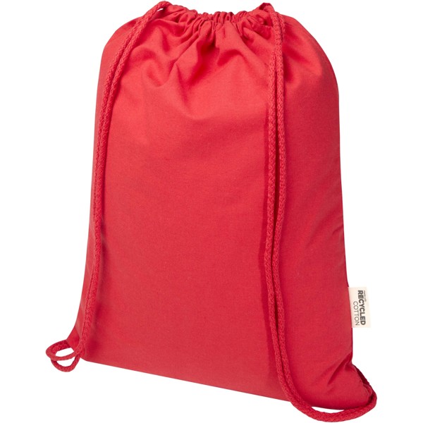 Oregon Blend 140 g/m² GRS recycled drawstring bag 5L - Red
