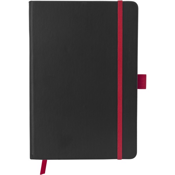 Colour-edge A5 hard cover notebook - Black / Red