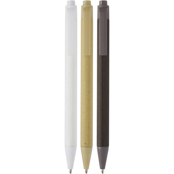 Fabianna crush paper ballpoint pen (black ink) - White
