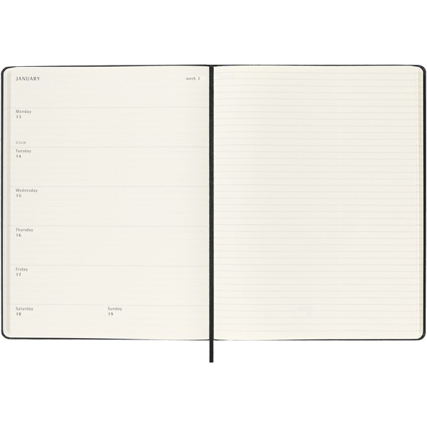 Moleskine hard cover 12 month XL weekly planner