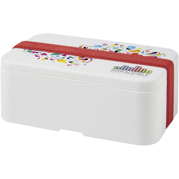 MIYO 700 ml single layer lunch box - White / Red