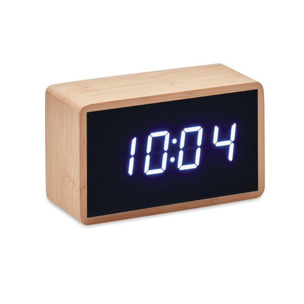 LED Tisch Uhr Bambus Miri Clock