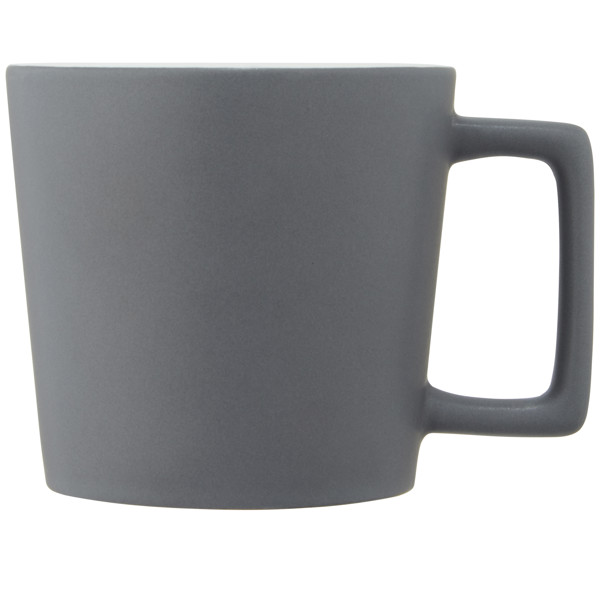Cali 370 ml ceramic mug with matt finish - White / Matted Grey
