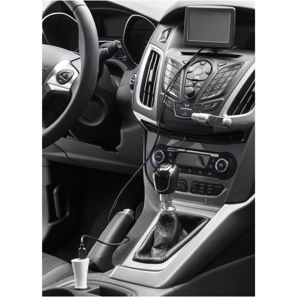 Pole dual car adapter - White