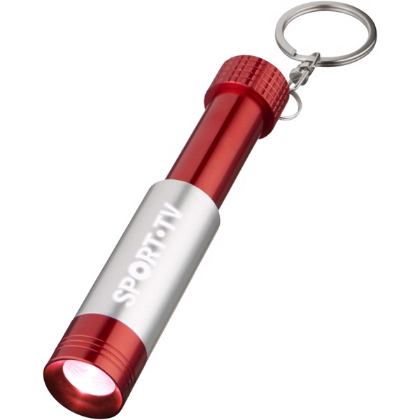 LLavero linterna LED retroiluminado “Bezou” - Rojo / Plateado