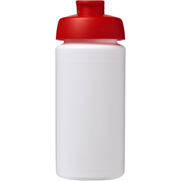 Sportovní láhev s vyklápěcím víčkem Baseline® Plus grip 500 ml - Bílá / Červená s efektem námrazy
