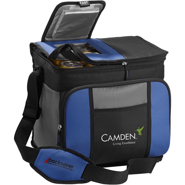 Easy-access 24-can cooler bag - Royal blue / Solid black / Grey