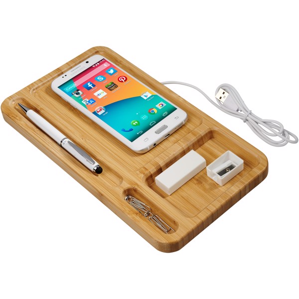 Frame wireless charging desk organizer