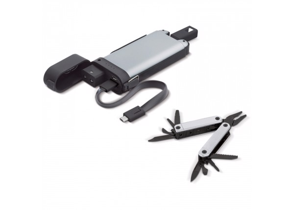 Powerbank adventure set 5000mAh - Silver