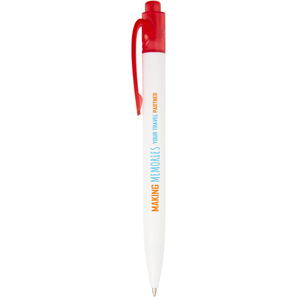 Thalaasa ocean-bound plastic ballpoint pen (black ink) - Transparent Red / White