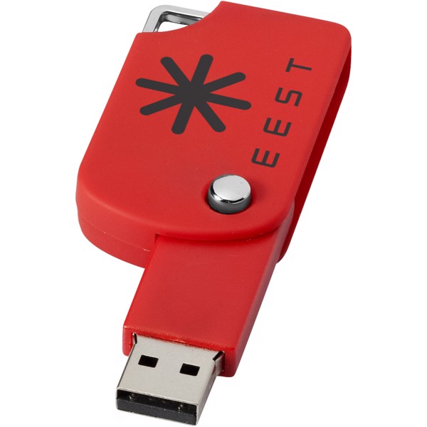 Otočný Square USB - Červená s efektem námrazy / 4GB