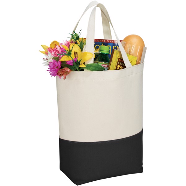 Bolsa Tote de algodón 280 g/m² "Colour Pop" - Natural / Negro intenso