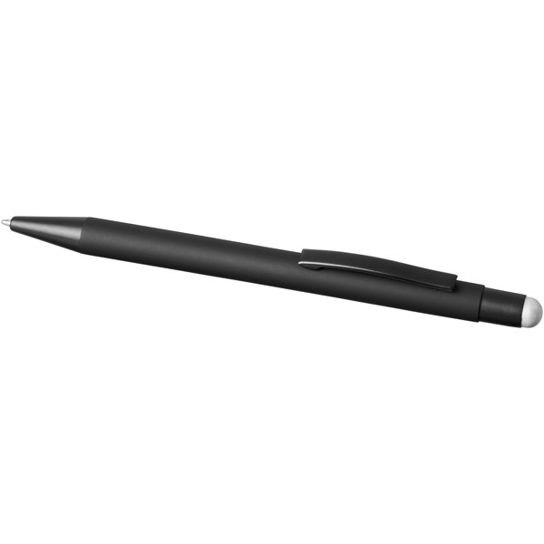 Dax rubber stylus ballpoint pen - Solid black / Silver