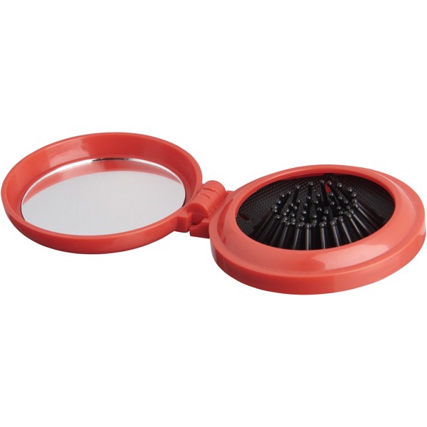 Cepillo plegable con espejo "Foldy" - Rojo