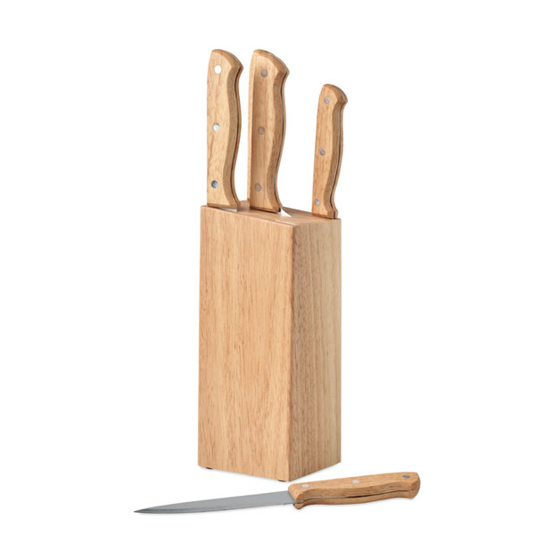 5 piece knife set in base Gourmet