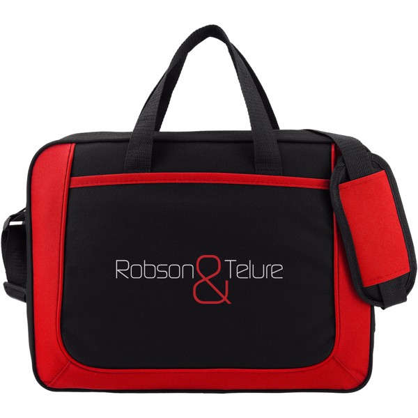 The Dolphin business briefcase - Solid black / Red